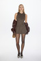 Nesta women's pleated striped mini brown dress - 4