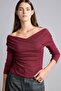 Slim Fit Wrap Collar Ribbed Long Sleeve T-Shirt G7805Ax26Au