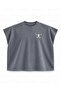 Assaulting Bull Printed Boxy Oversize Sleeveless T-Shirt - Anthracite