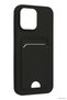 Spt-Gld Newface iPhone 14 Pro Case Kelvin Silicone with Business Card Holder (130802) - Black - 3