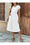 Rochie midi, albă - XL - 7