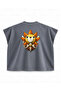 One Piece Thousand Sunny Lion Head Printed Boxy Oversize Sleeveless T-Shirt - Anthracite - 2