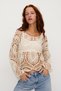 Women's Lace Pattern Openwork Sweater - Cream Standard (36-42 Compatible)