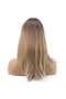 Straight short bob fiber synthetic wig - auburn/ ash beige blonde ombre with highlights - 5