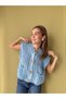 Braided Button-Front Oversized Sleeveless Knit Vest - 3