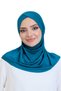 Women's Ready-To-Wear Turban Crossed One-Piece Practical Prayer Headscarf Turquoise