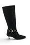 Selene Amara Women's Pointed Toe Thin Heeled Boots 0012301 Black Suede - 6