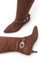 Selene Amara Women's Pointed Toe Thin Heeled Boots 0012301 Brown Suede - 4