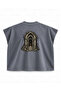 Night Passage Printed Gothic Boxy Oversize Sleeveless T-Shirt - Anthracite - 2