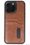 Spt-Gld Newface iPhone 14 Pro Max Case Sara Leather Case with Business Card Holder (125337) - Tan - 2