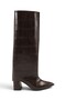 Removable Dust Cover Detailed Pointed Toe 2in1 Women's Boots 0012501 Brown Crocodile - 7