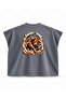 Assaulting Bull Printed Boxy Oversize Sleeveless T-Shirt - Anthracite - 2
