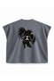 Jujutsu Kaisen Megumi Fushiguro Nue Summoning Printed Boxy Oversize Sleeveless T-Shirt - Anthracite - 2