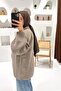 Zippered Oversize Knitwear Cardigan - Mink - 5