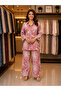 Light Pink Patchwork Print Cotton Co-Ord Set - RMD9304 | Light Pink-Size:3XL-46-Inches