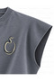 Thorned Blackberry Printed Gothic Boxy Oversize Sleeveless T-Shirt - Anthracite - 4