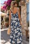 Cotton Patterned Shoulder Tie Women's Summer Dress with Pockets - 2