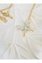 Steel Necklace - Butterfly Necklace with a Crystal Stone in the Middle of Light Blue - 2