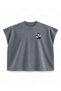 Jujutsu Kaisen Toji Fushiguro Inverted Spear Action Printed Boxy Oversize Sleeveless T-Shirt - Anthracite