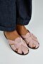 Gizemi Women's Genuine Leather Caged Powder Slippers - 7