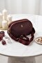 Women's Black Soft Leather Hand and Shoulder Bag Burgundy