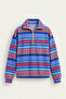 Vorn - Blue - Ethnic Patterned - Zippered Collar - Fleece Men's Sweatshirt