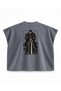 Berserk Berserker Armor Vertical Figure Panel Printed Boxy Oversize Sleeveless T-Shirt - Anthracite - 2