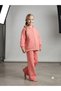 Girl's Oversize 100% Cotton Front Zipper Tracksuit 2-Piece Set - 3