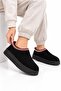 Women's Black Embroidery Detailed Extra Soft Thick Sole Ankle Slippers Boots with Fur Inside - 2