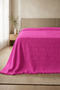 100% Cotton Woven Pique Double Size 200X230 Checkered Patterned Fringed Pique Bedspread