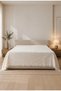 100% Cotton Woven Pique Double Size 200X230 Checkered Patterned Fringed Pique Bedspread - 2
