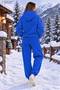 Women's Kangaroo Pocket Hooded Sweatshirt and Elastic Cuffed Sweatpants Set - 2