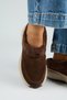 (Adela Kürklü) Women's Genuine Leather Sabo Coffee Slippers - 7