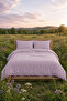 Plain Aura Lilac 100% Cotton Poplin Single Duvet Cover Set - 5