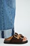 Machavel Women's Leather Genuine Leather Double Buckle Brown Slippers - 2