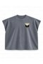 Jujutsu Kaisen Toge Inumaki Cursed Speech Portrait Printed Boxy Oversize Sleeveless T-Shirt - Anthracite