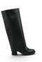 Carina Clara Women's Detachable Legging Detailed Heeled Boots 0012900 Black Skin - 6