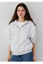 Zippered Hooded Loose Fit Women's Sweatshirt.