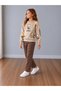 Girl's Lovely Lettered Floral Printed Sweatshirt and Striped Pants Set - 2