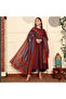 Maroon Viscose Rayon Kameez Salwar & Dupatta - VRN1032 | Maroon-Size:3XL-46-Inches