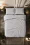 Plain Aura Gray 100% Cotton Poplin Double Duvet Cover Set - 2