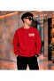 Men's Mtb Mountain Bike Left Chest Printed Crew Neck Casual Regular Fit Sweatshirt