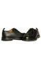 Black floater leather men's casual shoes - 4
