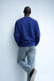 Men's Embroidered Bright Blue Sweatshirt - 5