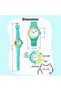 Round Stylish Analog Watch for Kids 7 Multicolor LED Lights Rotating Bezel 30M Water Resistant -Green - 6