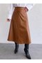 Women's Zipper Detailed Leather Skirt