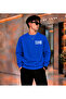 Men's Mtb Mountain Bike Left Chest Printed Crew Neck Casual Regular Fit Sweatshirt