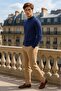 Men's Casual Daily Basic Navy Blue Sweater - 5