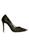 Black fishnet detailed women's stiletto