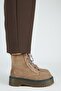 Hera Women's Genuine Leather Lace-Up Mink Boots with Internal Zipper - 2